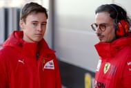 Marcus Armstrong with Laurent Mekies at F1 Winter Testing in Barcelona - Day One - Source: Getty